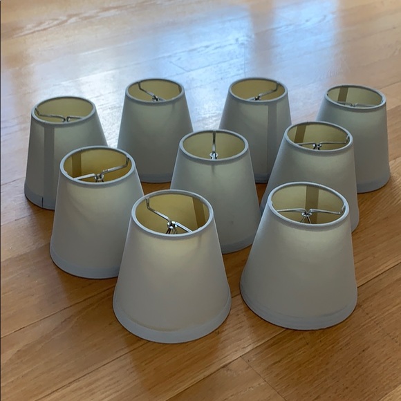 Pottery Barn light blue small light shades